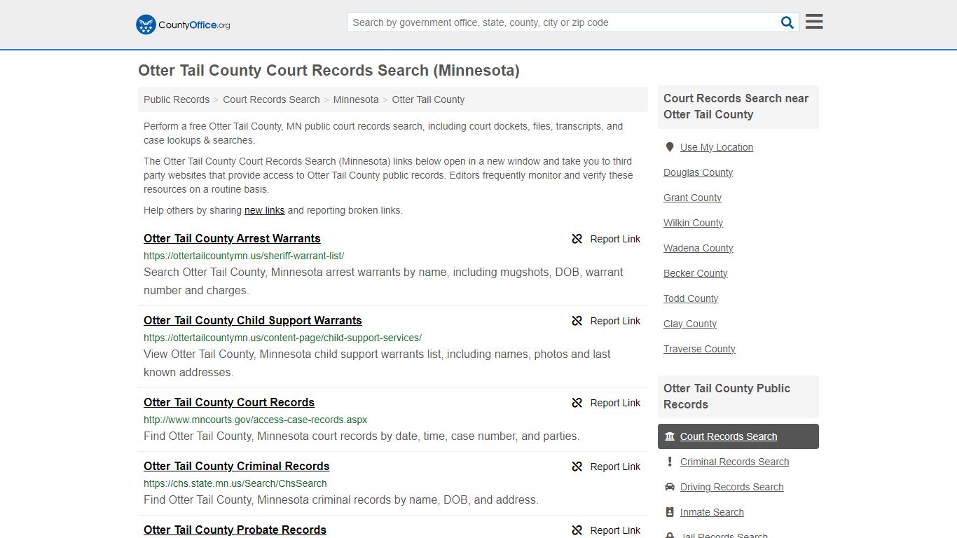 Court Records Search - Otter Tail County, MN (Adoptions, Criminal ...