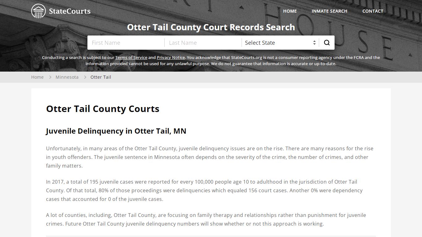 Otter Tail County, MN Courts - Records & Cases - StateCourts