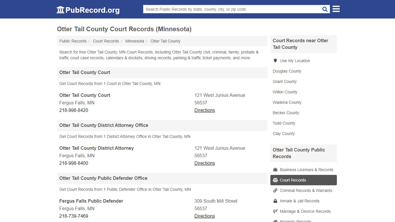 Free Otter Tail County Court Records (Minnesota Court Records)